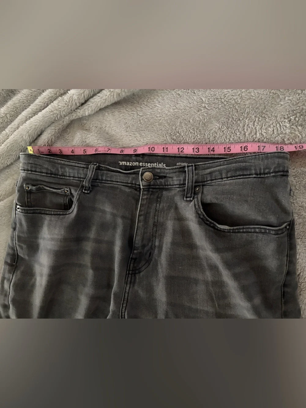 Amazon Essentials Men’s Athletic Fit  Jeans — size 35W 34L. Grey. Classic.
